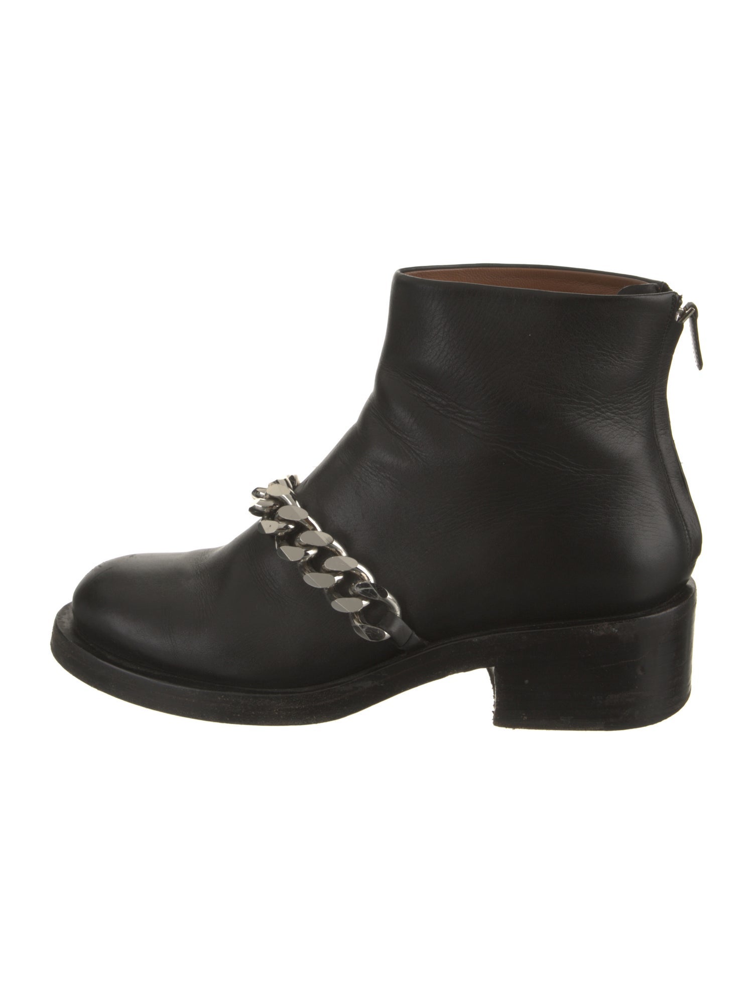 Givenchy Leather Chain-Link Accents Combat Boots