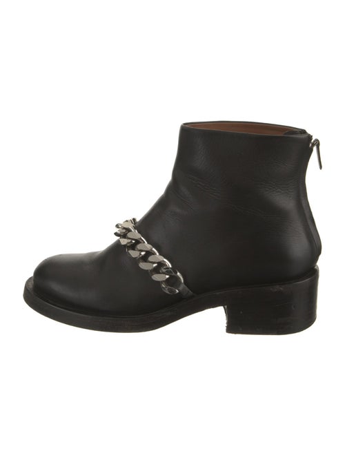 Givenchy Leather Chain-Link Accents Combat Boots
