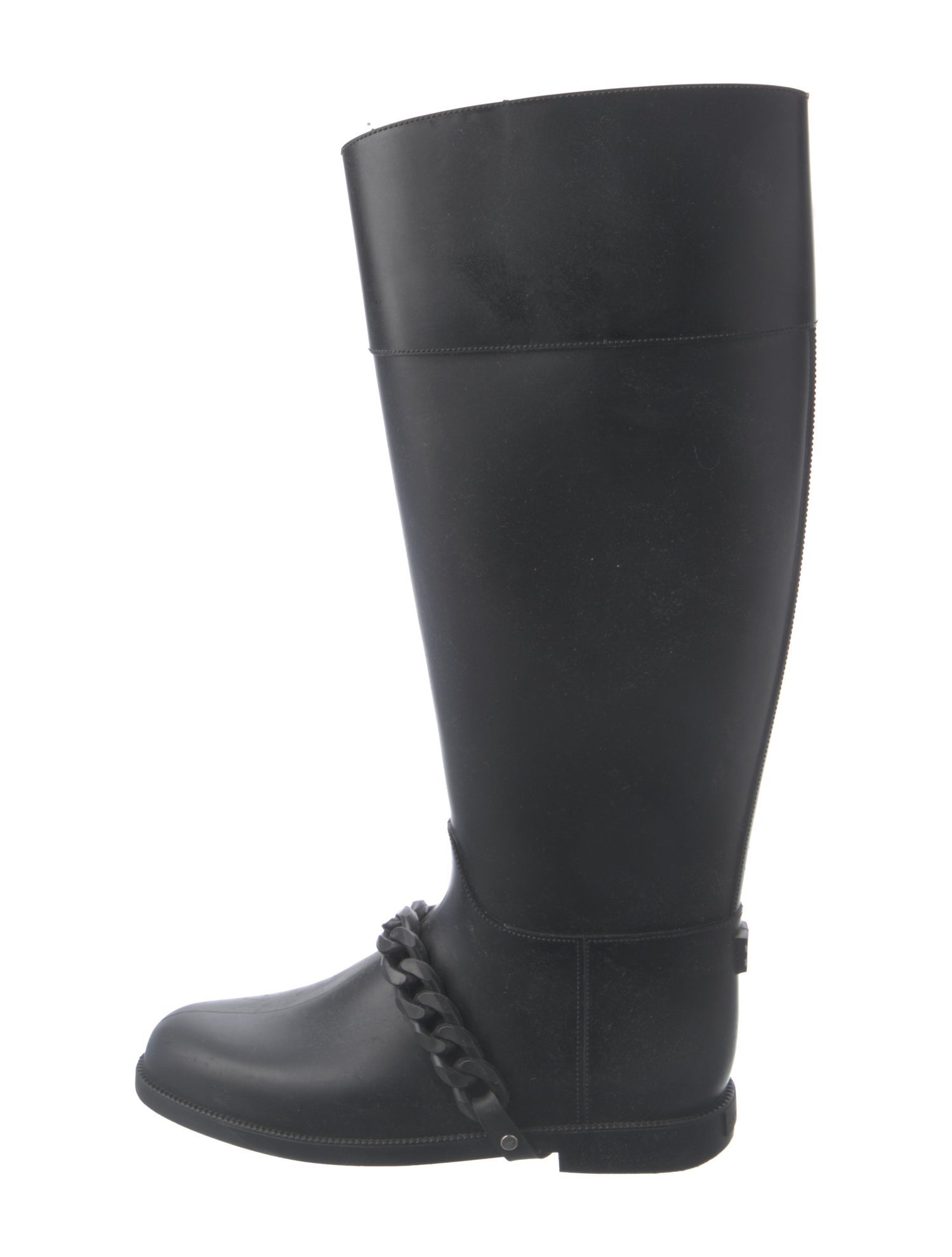 Givenchy Rubber Chain-Link Accents Rain Boots