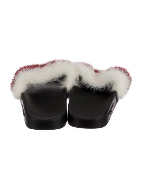 Givenchy Fur Colorblock Pattern Slides