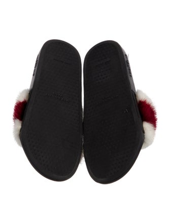 Givenchy Fur Colorblock Pattern Slides