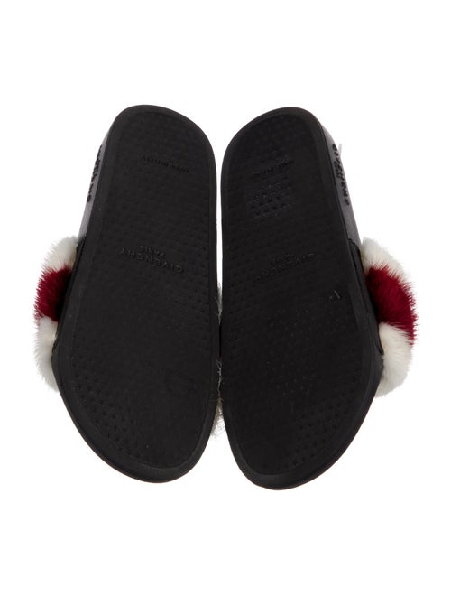 Givenchy Fur Colorblock Pattern Slides