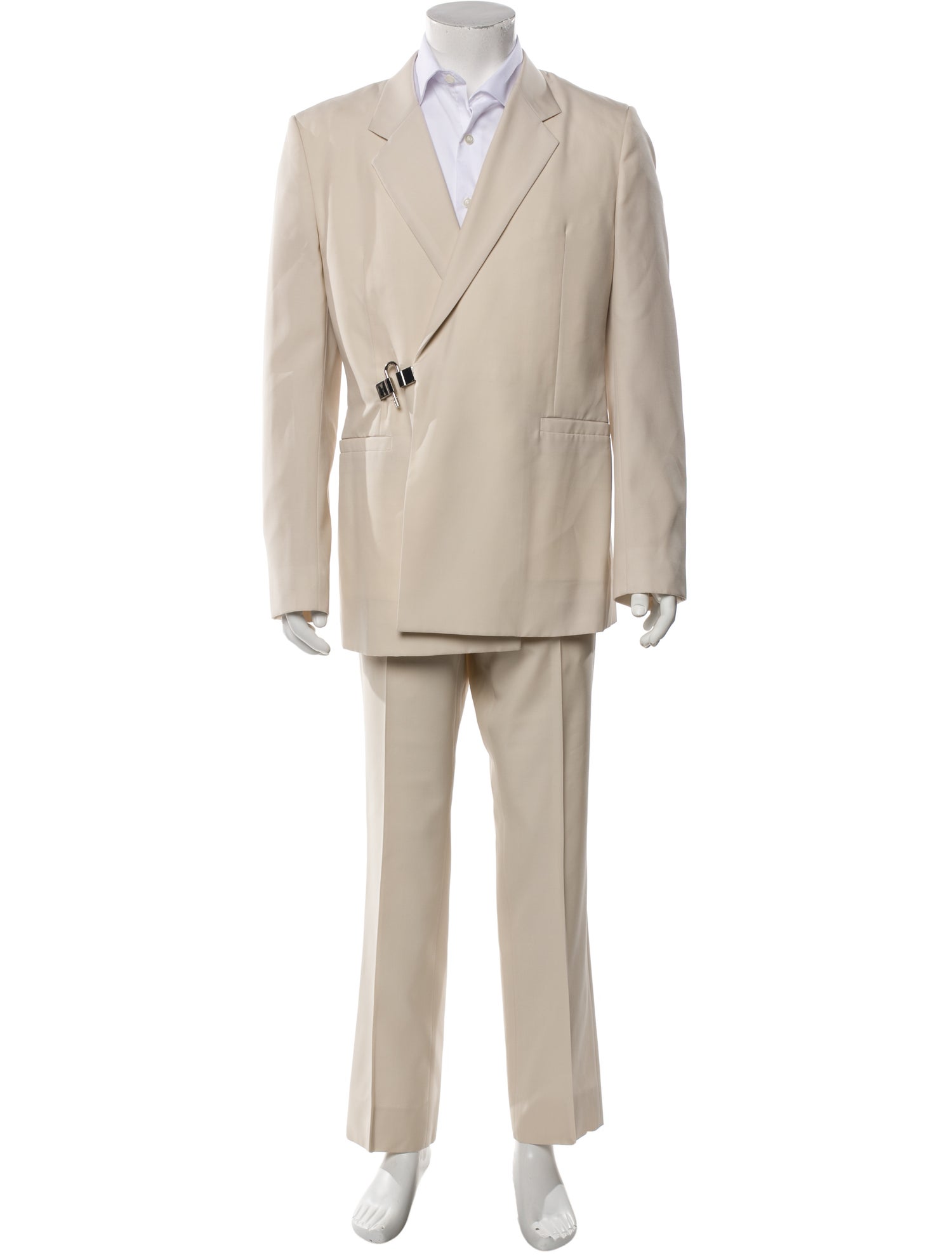 Givenchy Wool Pleated Accents Suit