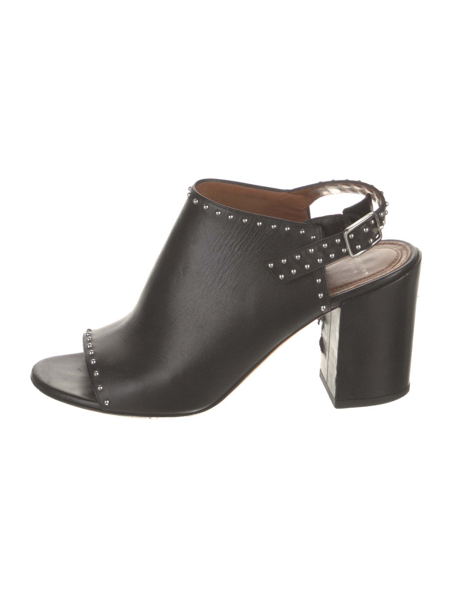 Givenchy Leather Studded Accents Slingback Sandals