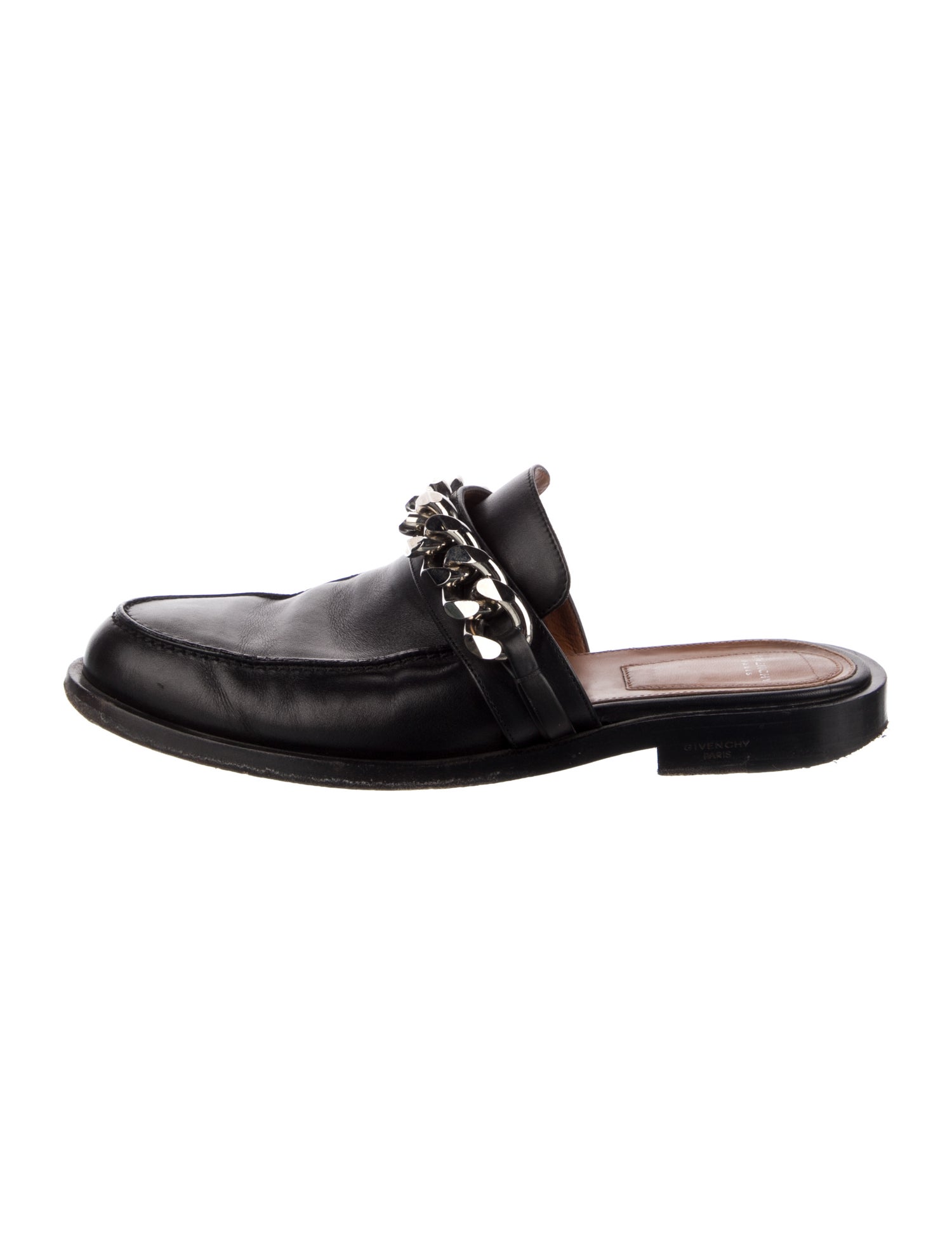 Givenchy Leather Chain-Link Accents Mules