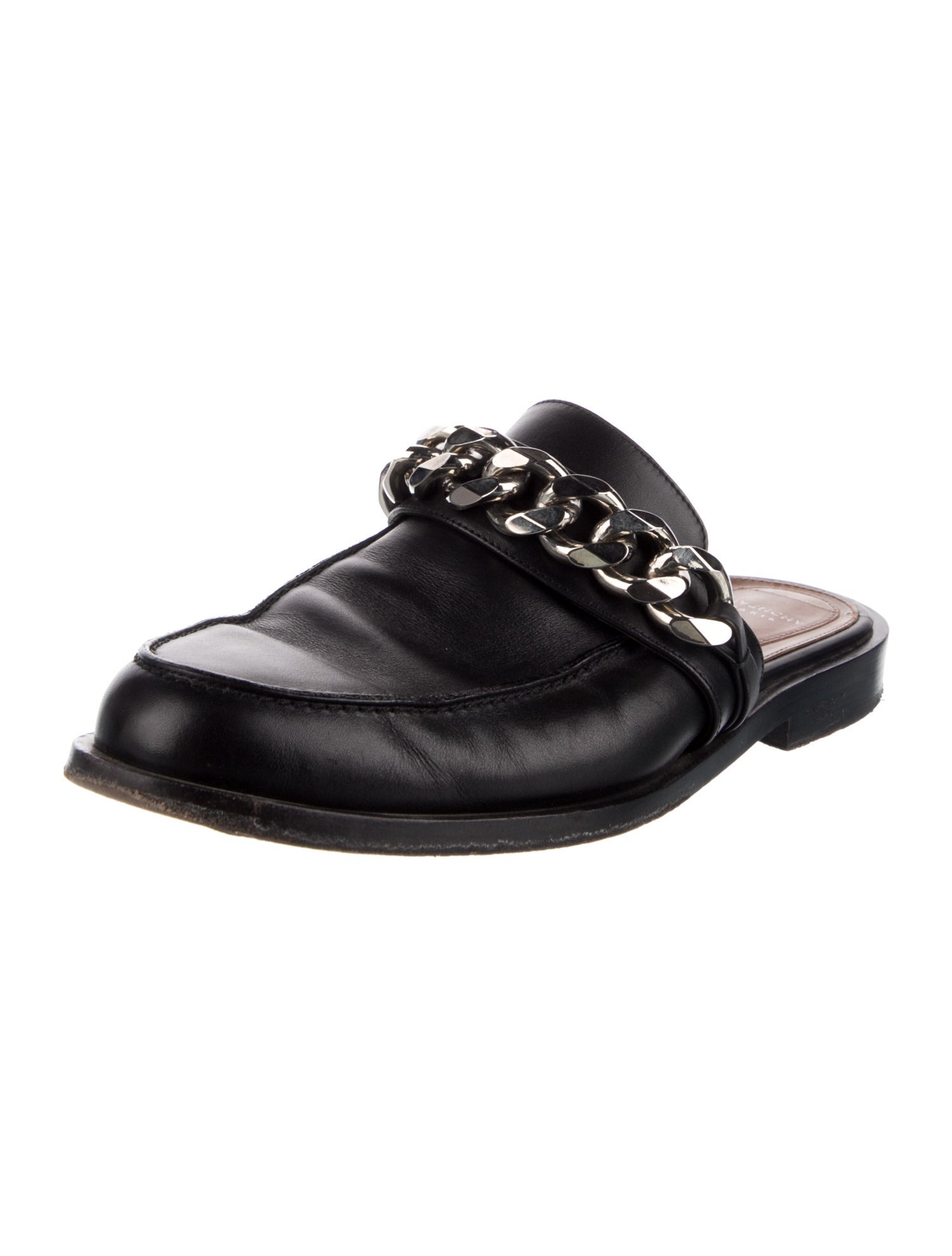 Givenchy Leather Chain-Link Accents Mules