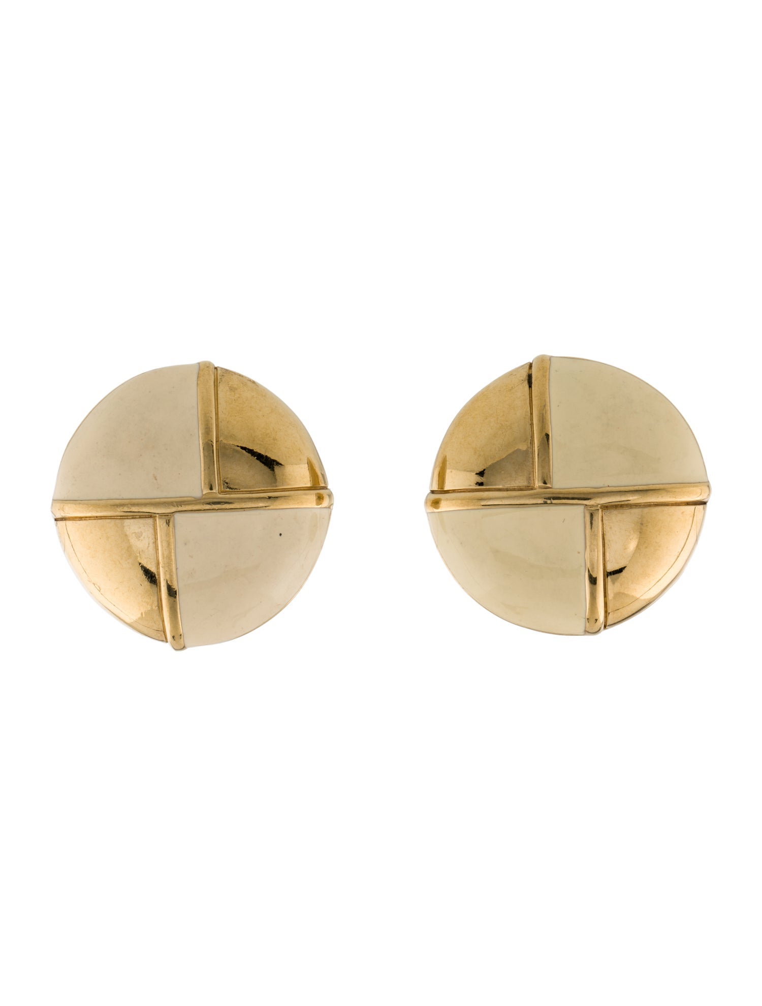 Givenchy Enamel Round Clip-On Earrings