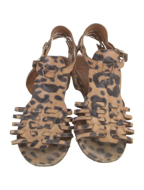 Givenchy Leather Animal Print Slingback Flats
