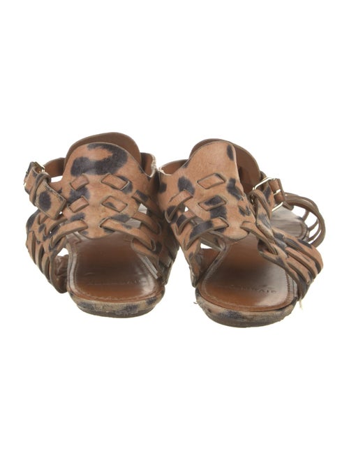Givenchy Leather Animal Print Slingback Flats