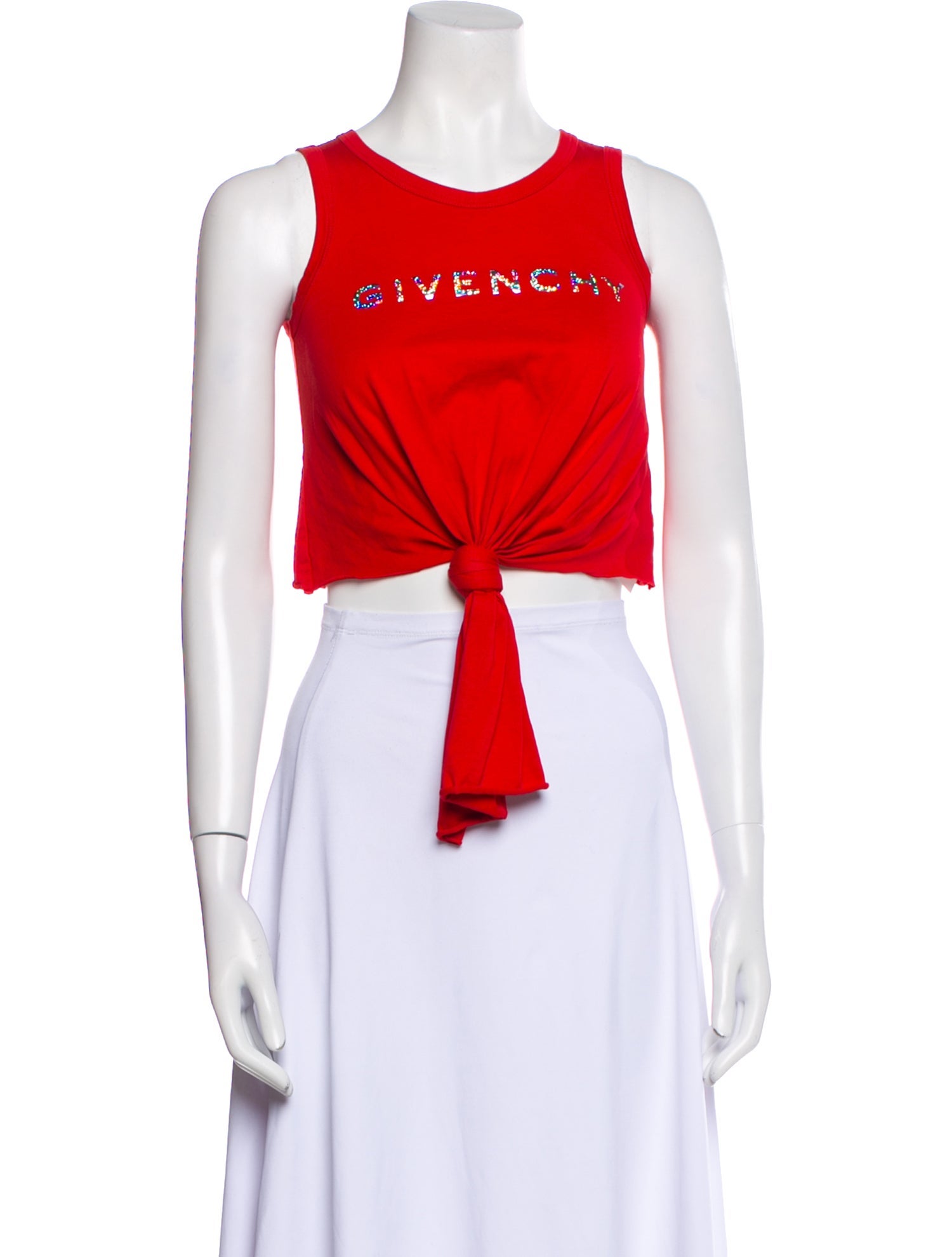 Givenchy Graphic Print Scoop Neck Crop Top