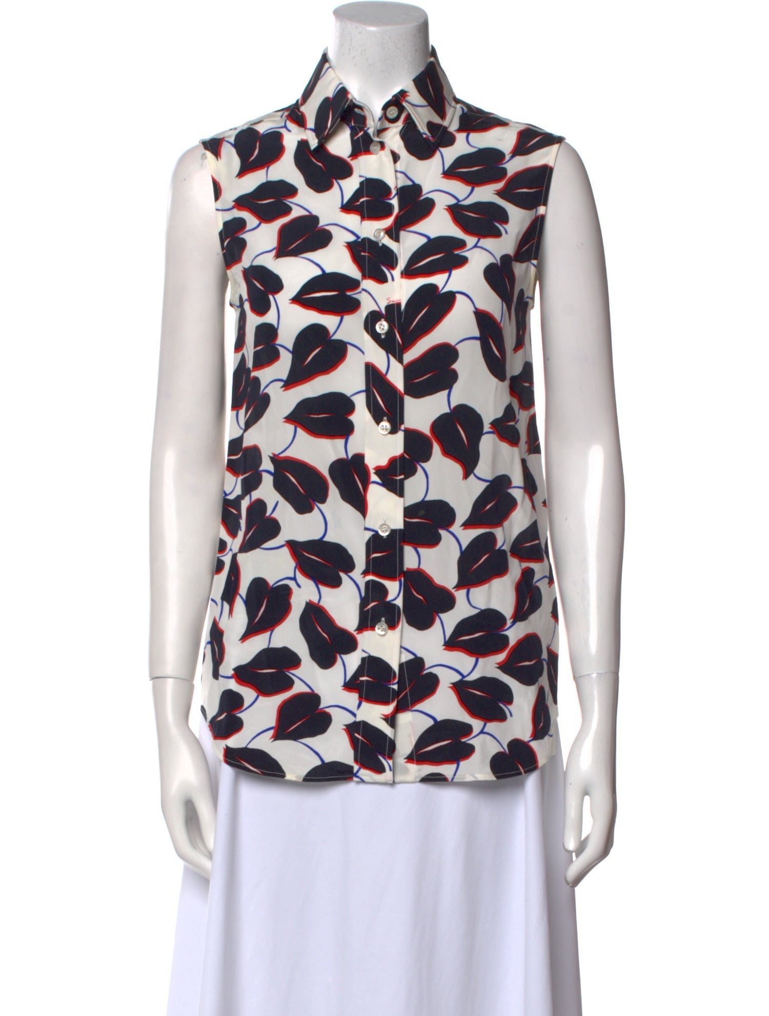 Givenchy Silk Printed Button-Up Top