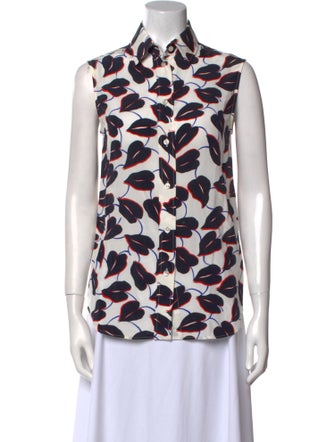 Givenchy Silk Printed Button-Up Top