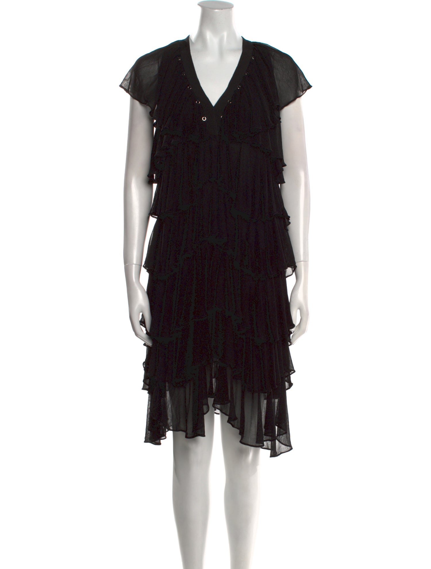 Givenchy V-Neck Knee-Length Dress