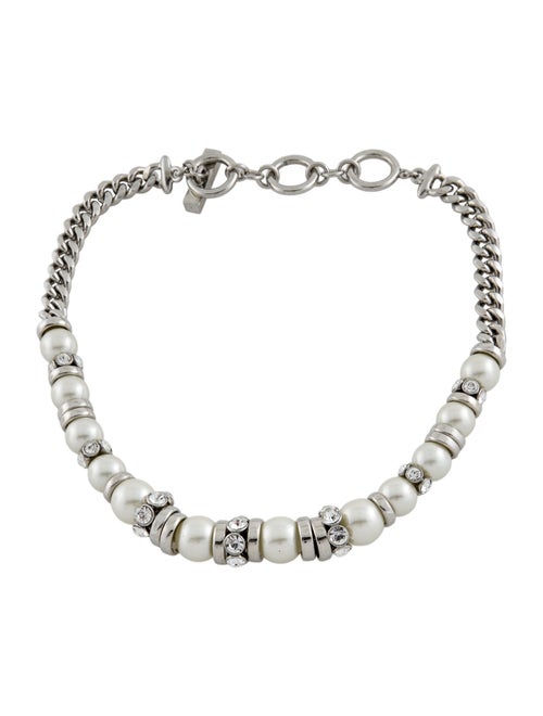 Givenchy Faux Pearl & Crystal Collar Toggle Necklace