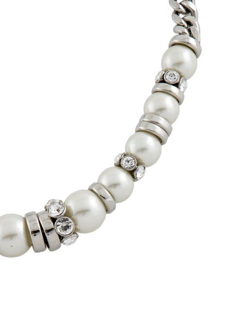 Givenchy Faux Pearl & Crystal Collar Toggle Necklace