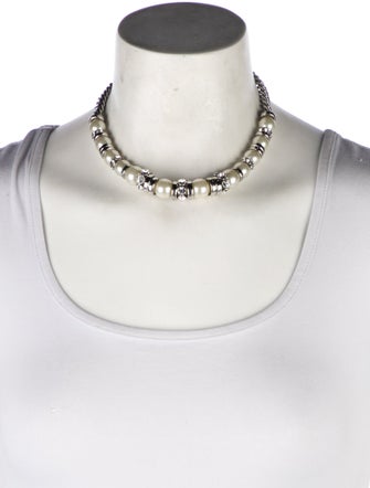 Givenchy Faux Pearl & Crystal Collar Toggle Necklace