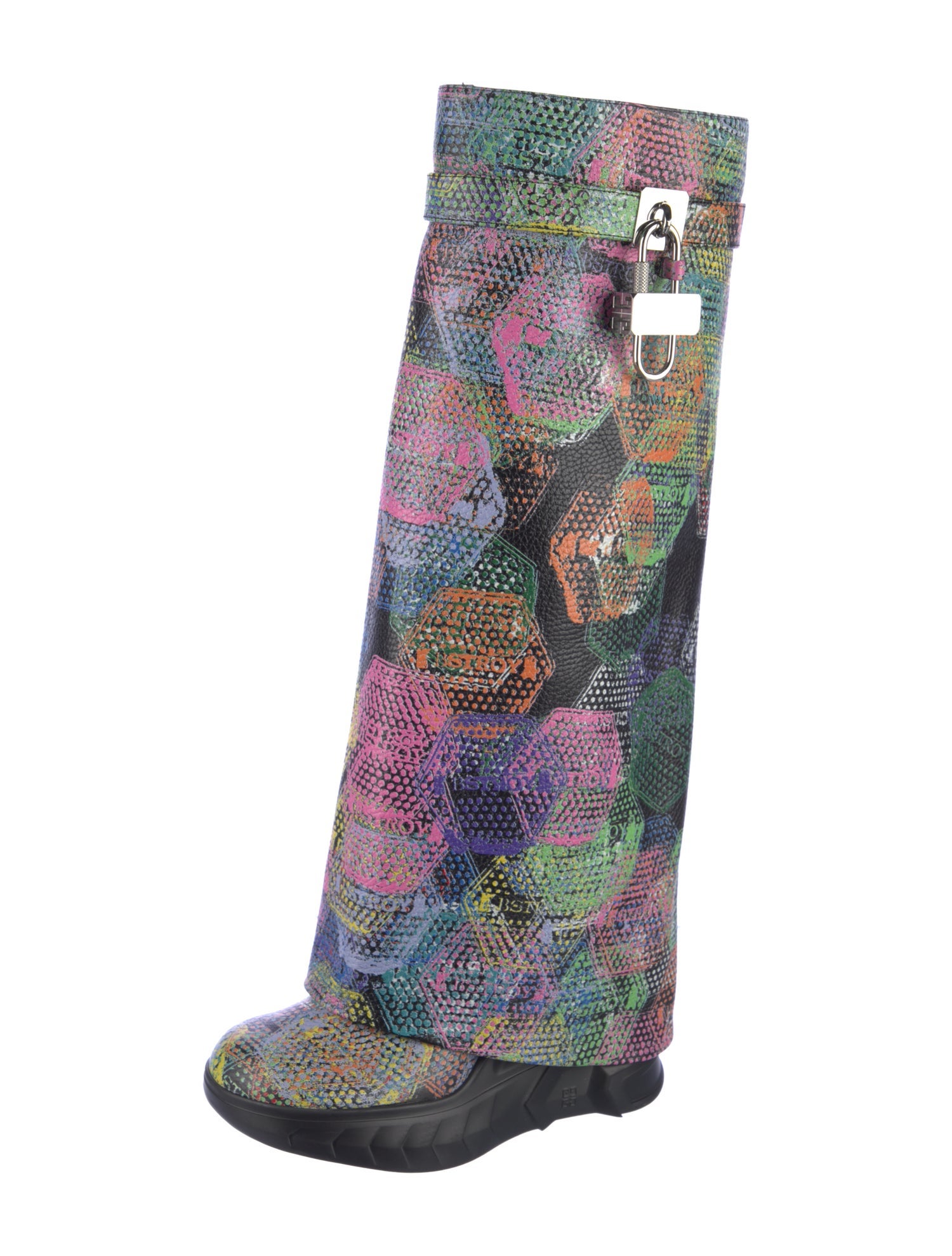 Givenchy Shark Lock Biker Leather Boots