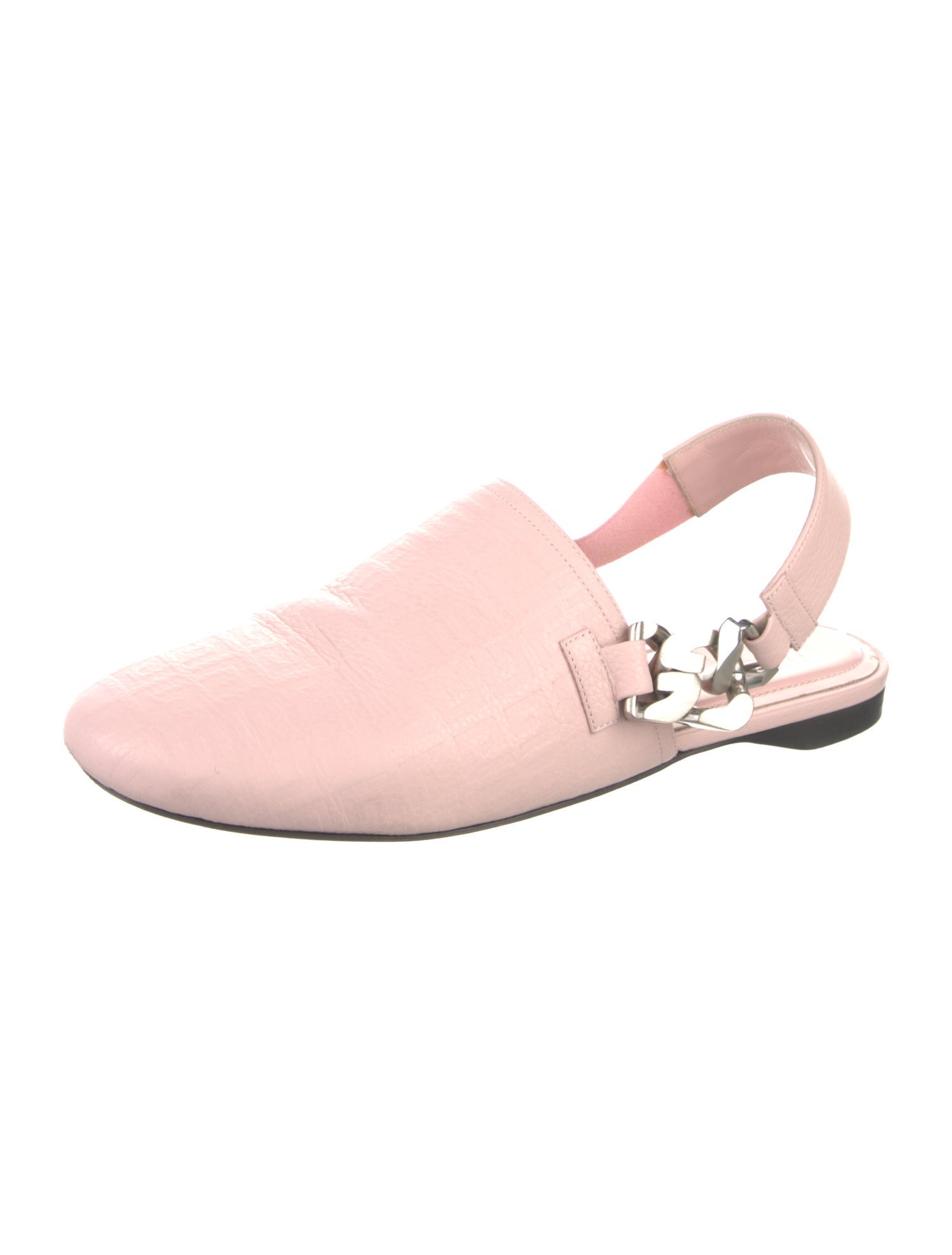 Givenchy Leather Chain-Link Accents Slingback Flats