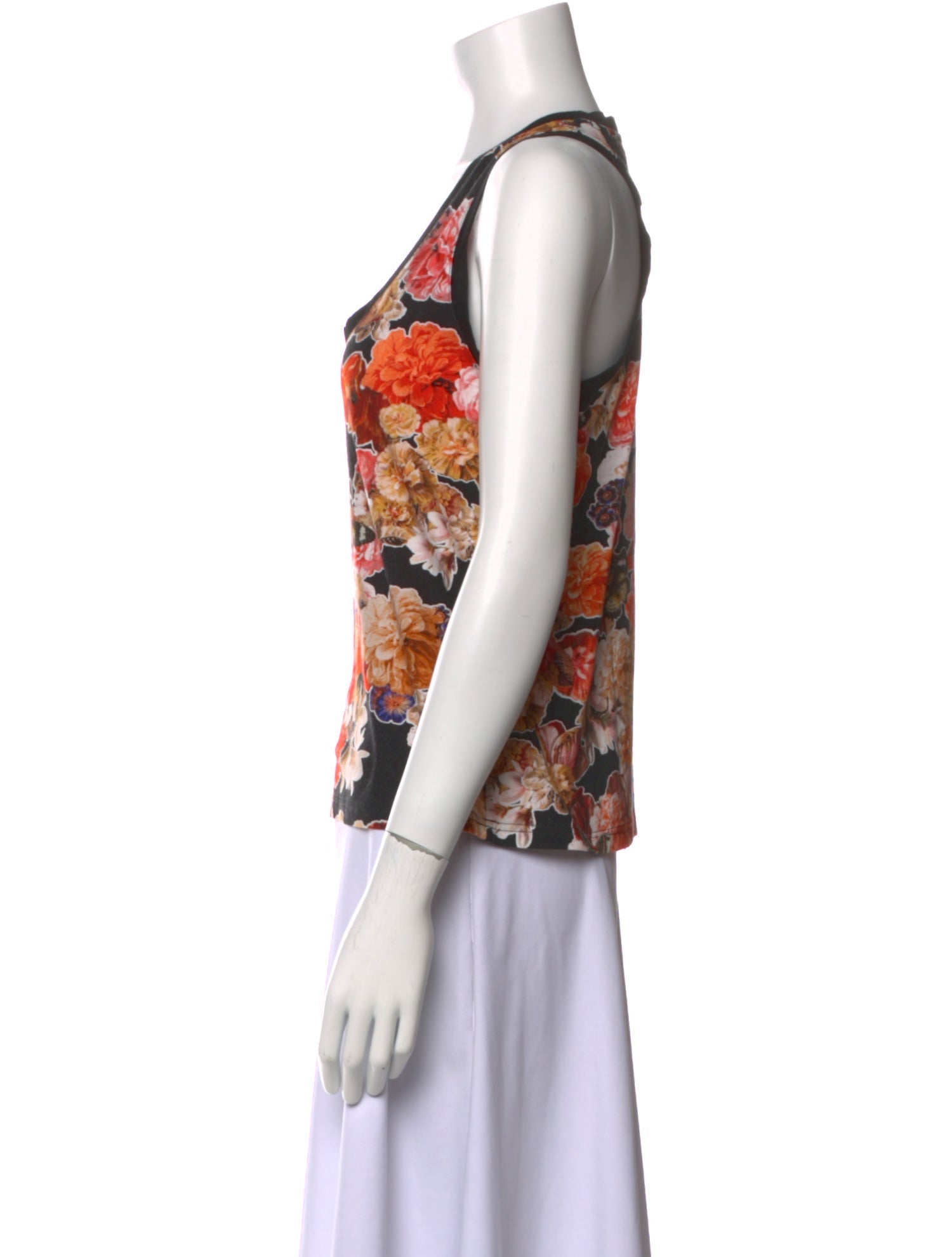 Givenchy Floral Print Scoop Neck Top