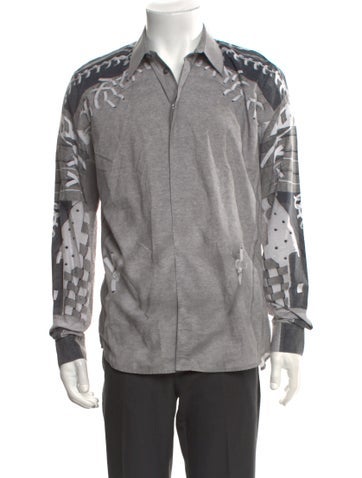 Givenchy Dress Shirts Printed Long Sleeve Tuxedo Shirt L