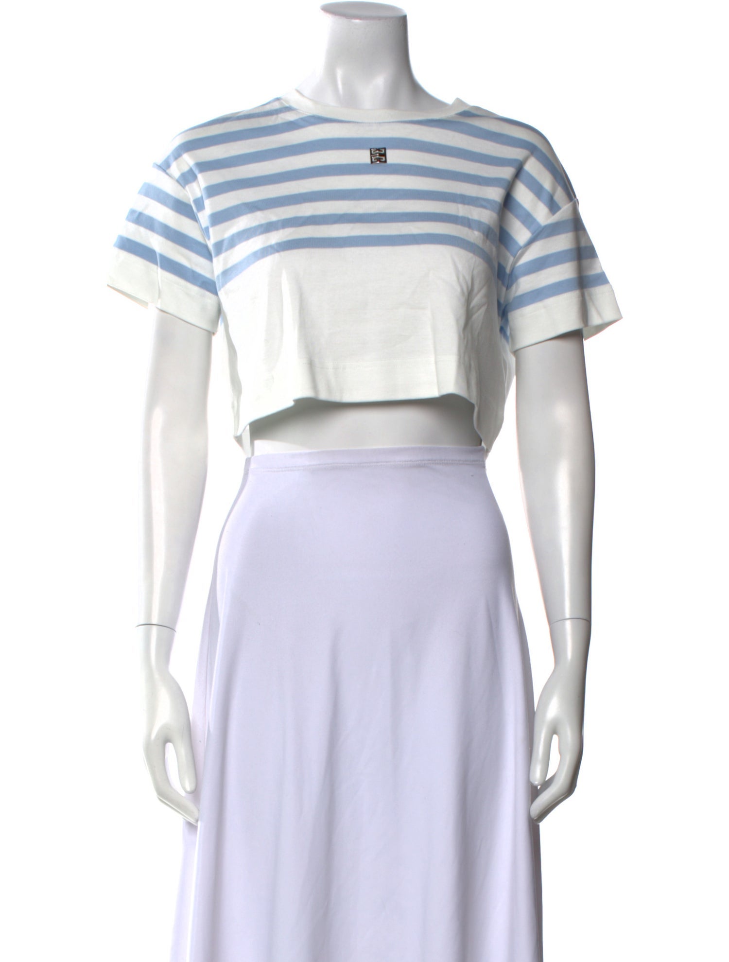 Givenchy Striped Crew Neck Crop Top