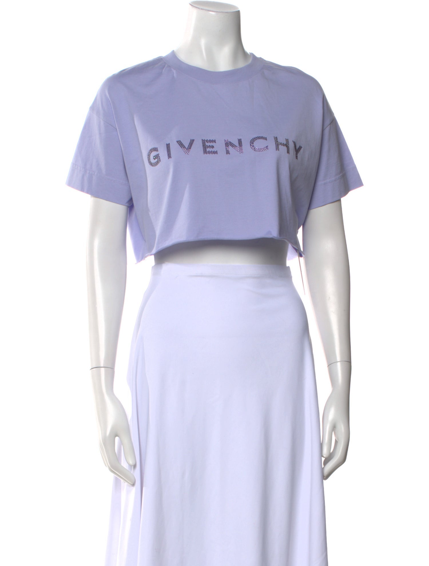 Givenchy Graphic Print Crew Neck Crop Top