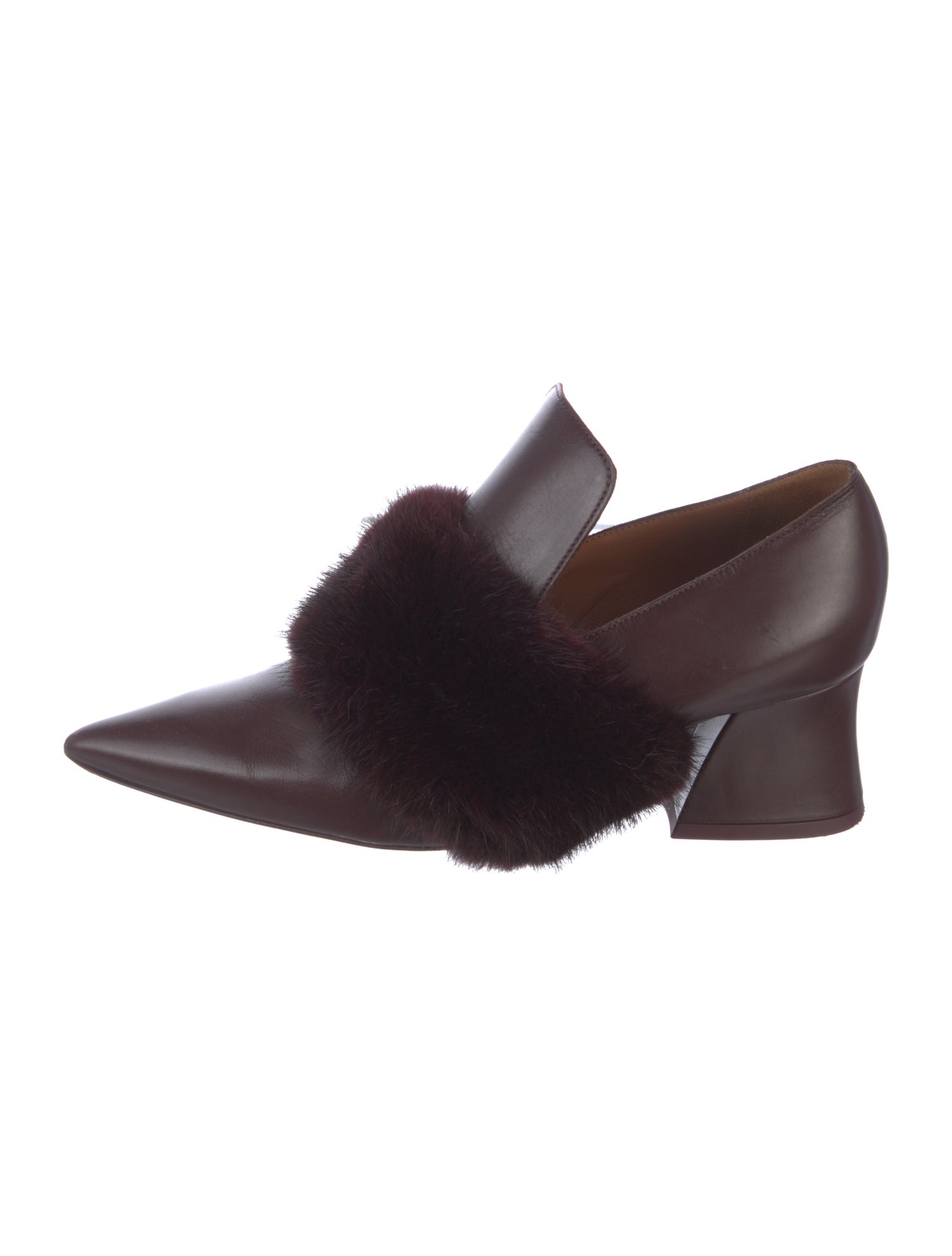 Givenchy Leather Fur Trim Pumps