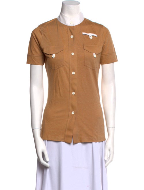 Givenchy Short Sleeve Button-Up Top