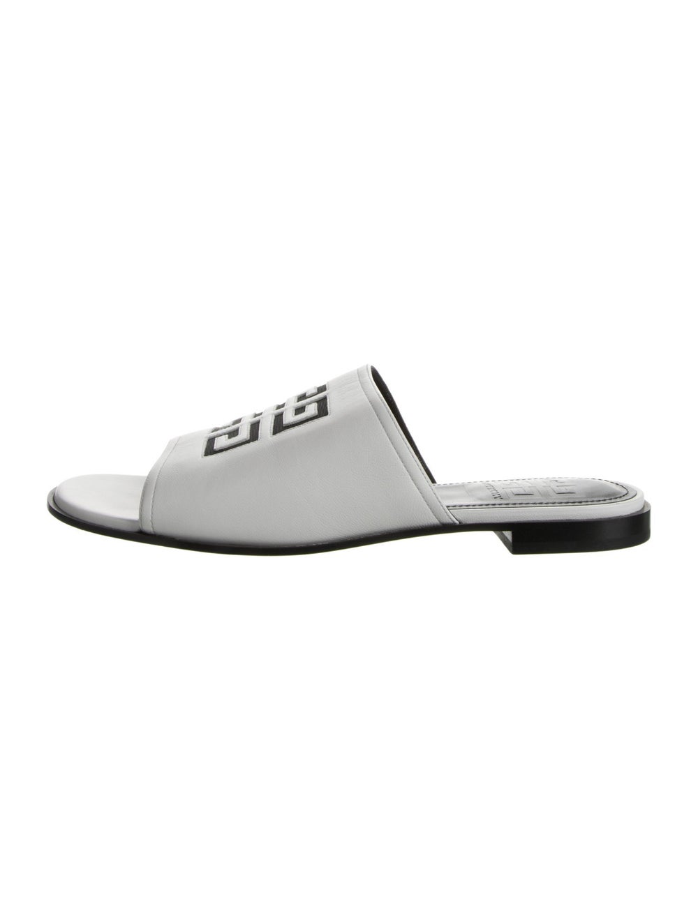 Givenchy Leather Slides White Graphic Print - image 1