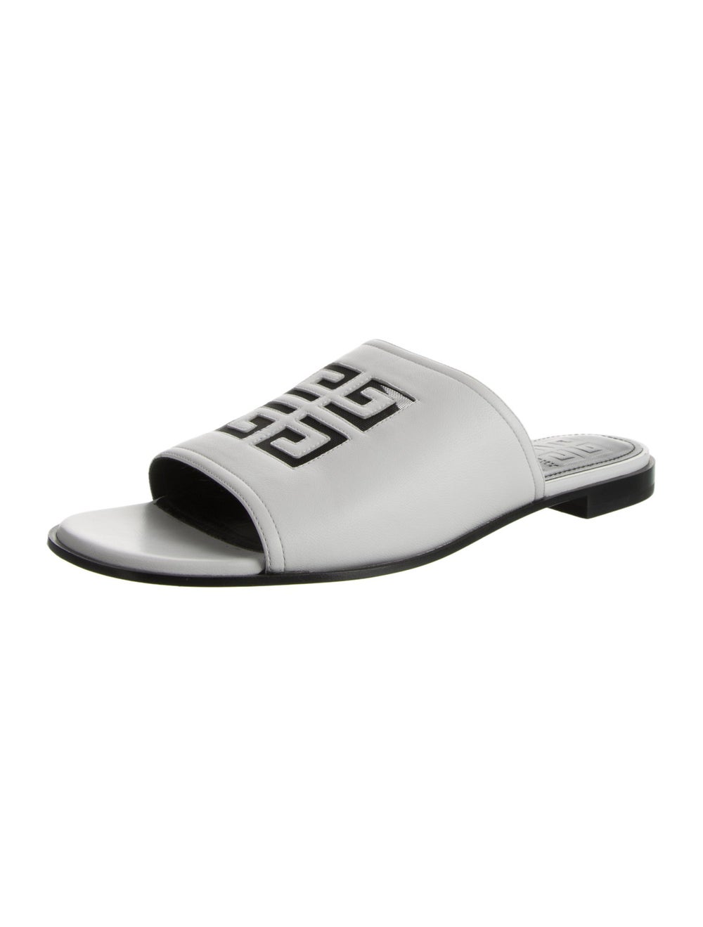 Givenchy Leather Slides White Graphic Print - image 2