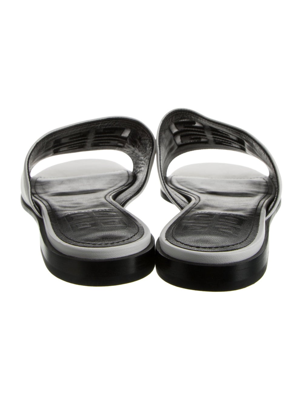 Givenchy Leather Slides White Graphic Print - image 4