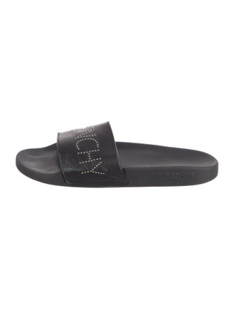 Givenchy Leather Graphic Print Slides