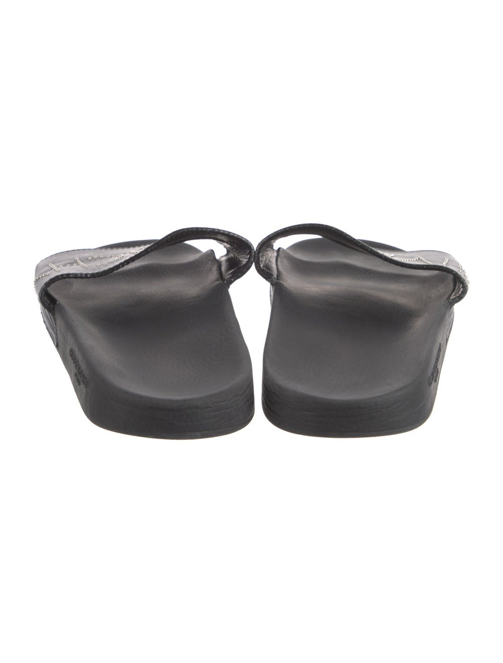 Givenchy Leather Slides Black Graphic Print Studd… - image 4