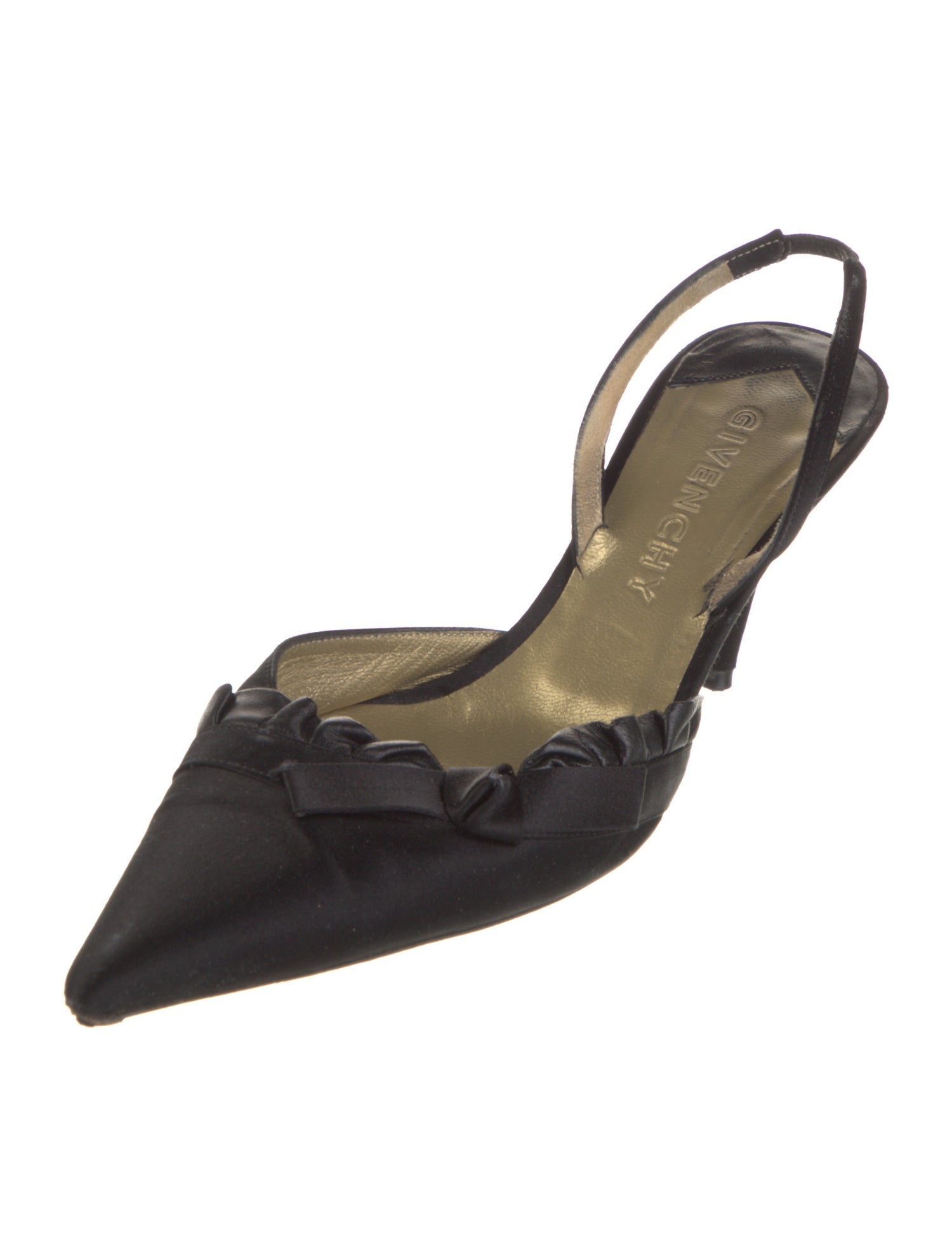 Givenchy Satin Bow Accents Slingback Pumps