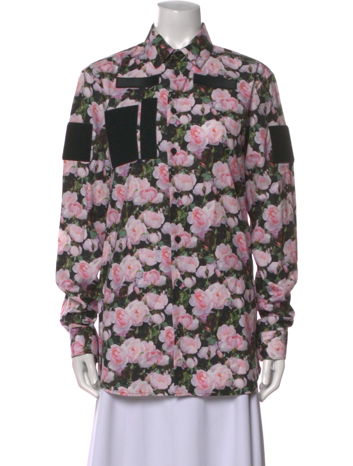 Givenchy Floral Print Long Sleeve Button-Up Top