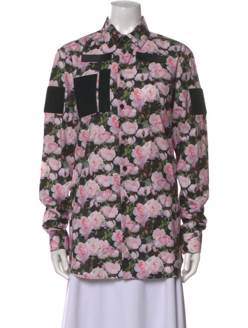 Givenchy Floral Print Long Sleeve Button-Up Top