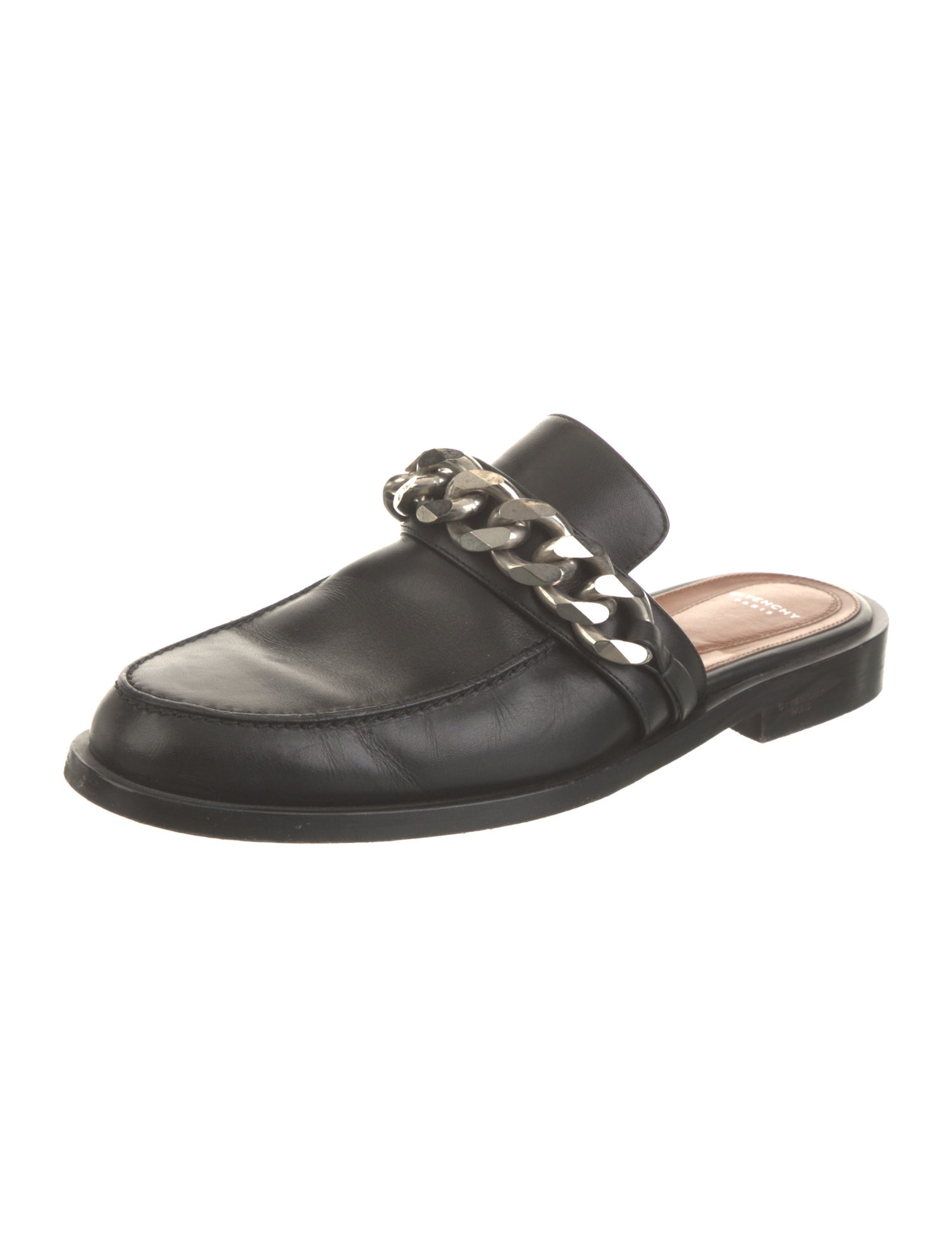 Givenchy Leather Chain-Link Accents Mules