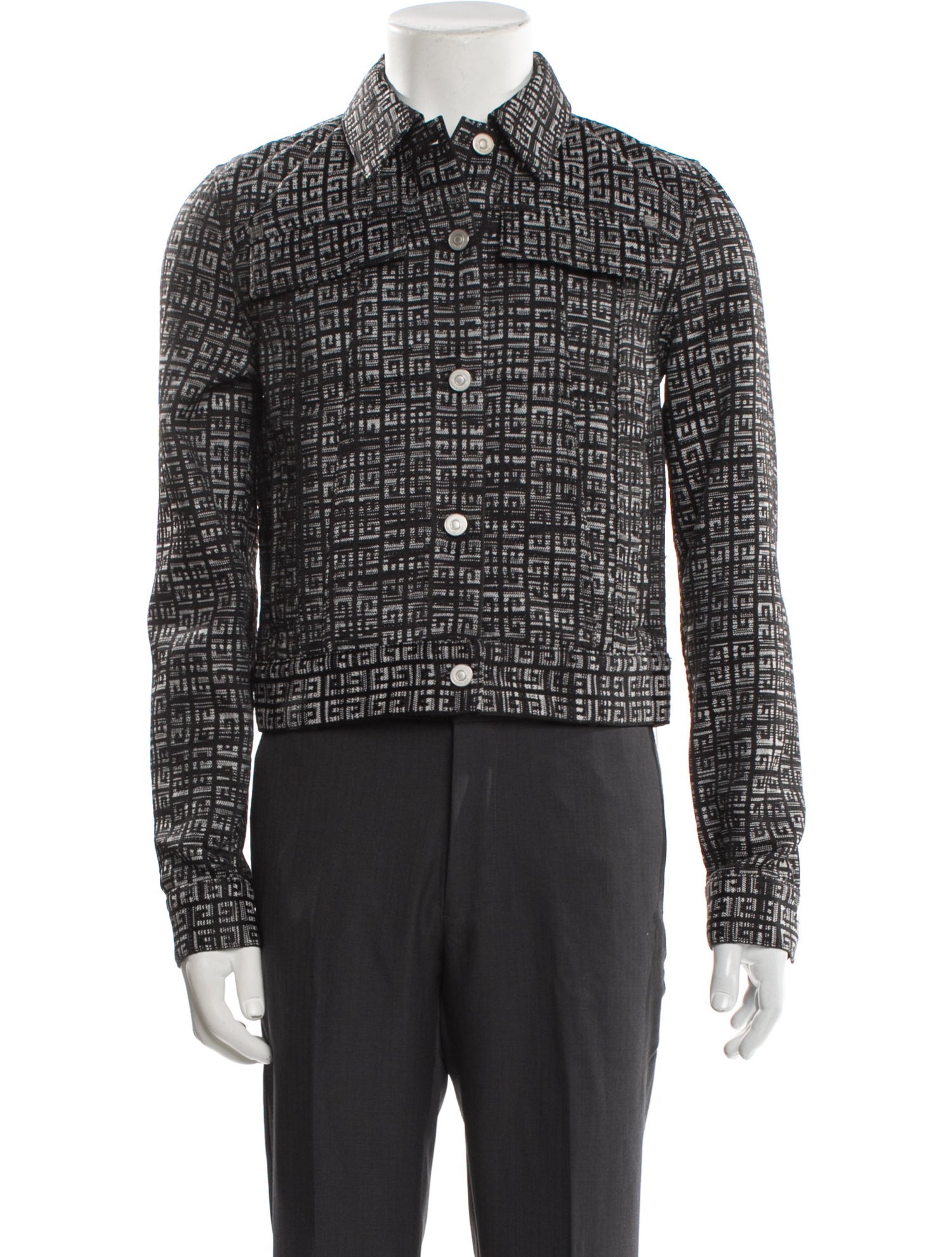 Givenchy Houndstooth Print Trucker Jacket