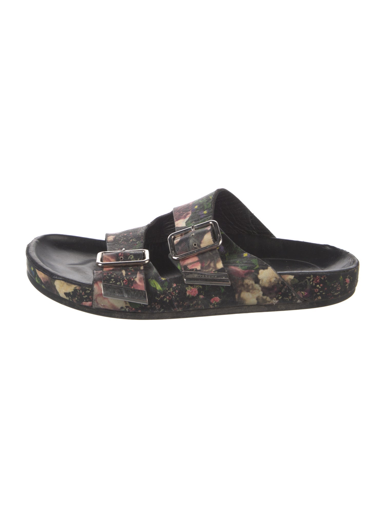 Givenchy Leather Floral Print Slides