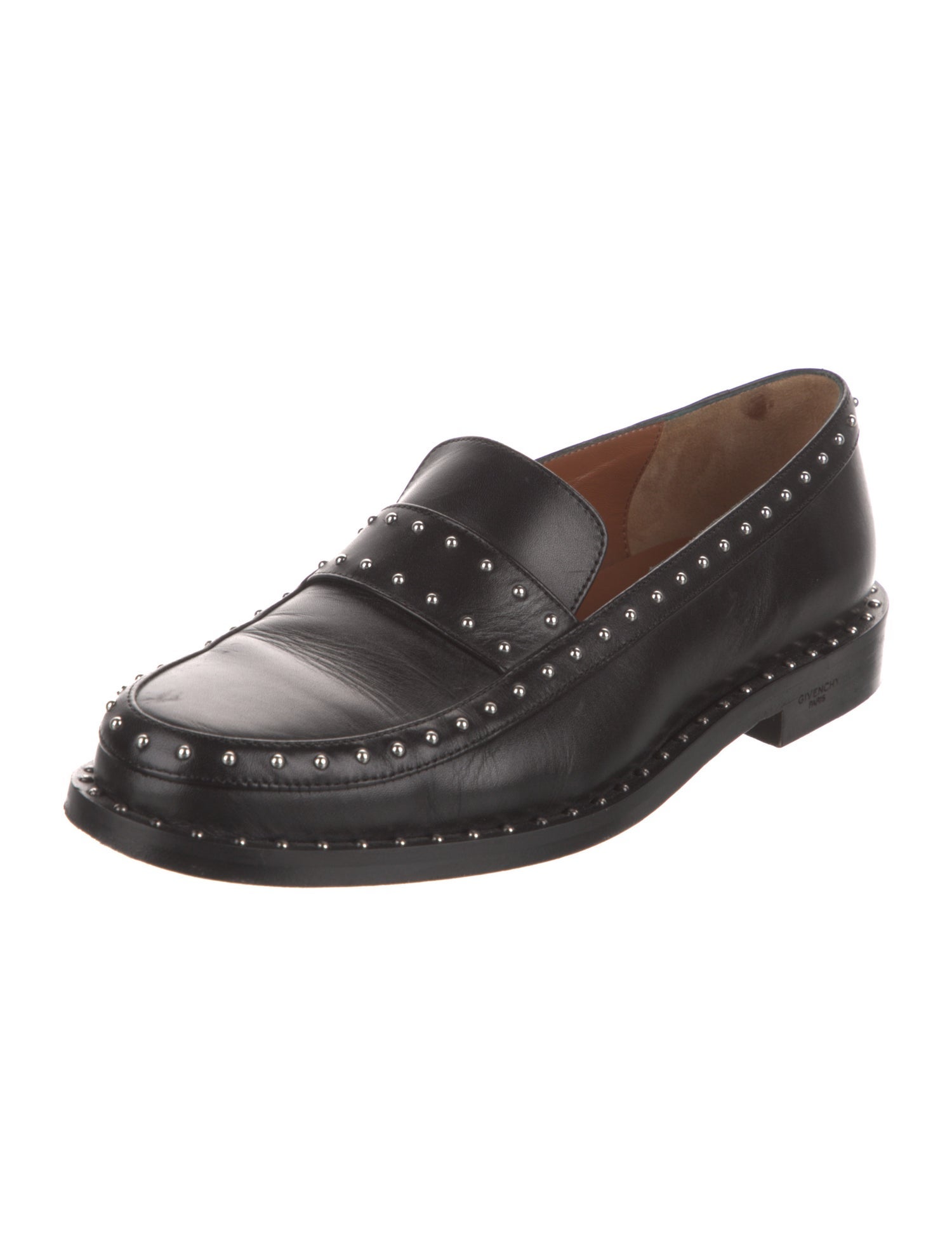 Givenchy Leather Studded Accents Loafers