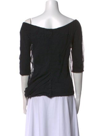 Givenchy Bateau Neckline Three-Quarter Sleeve Top