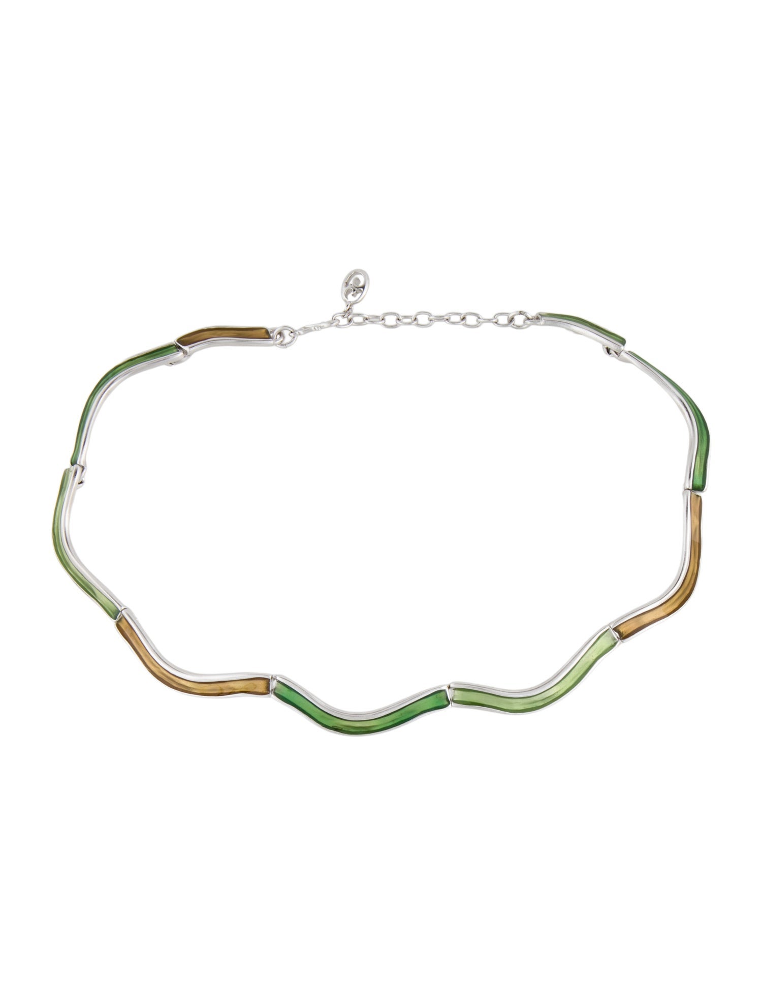 Givenchy Vintage Enamel Wavvy Choker Necklace