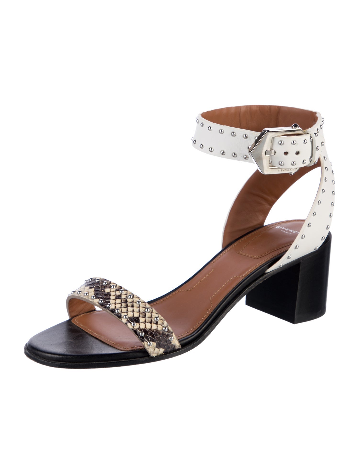Givenchy Leather Animal Print Sandals