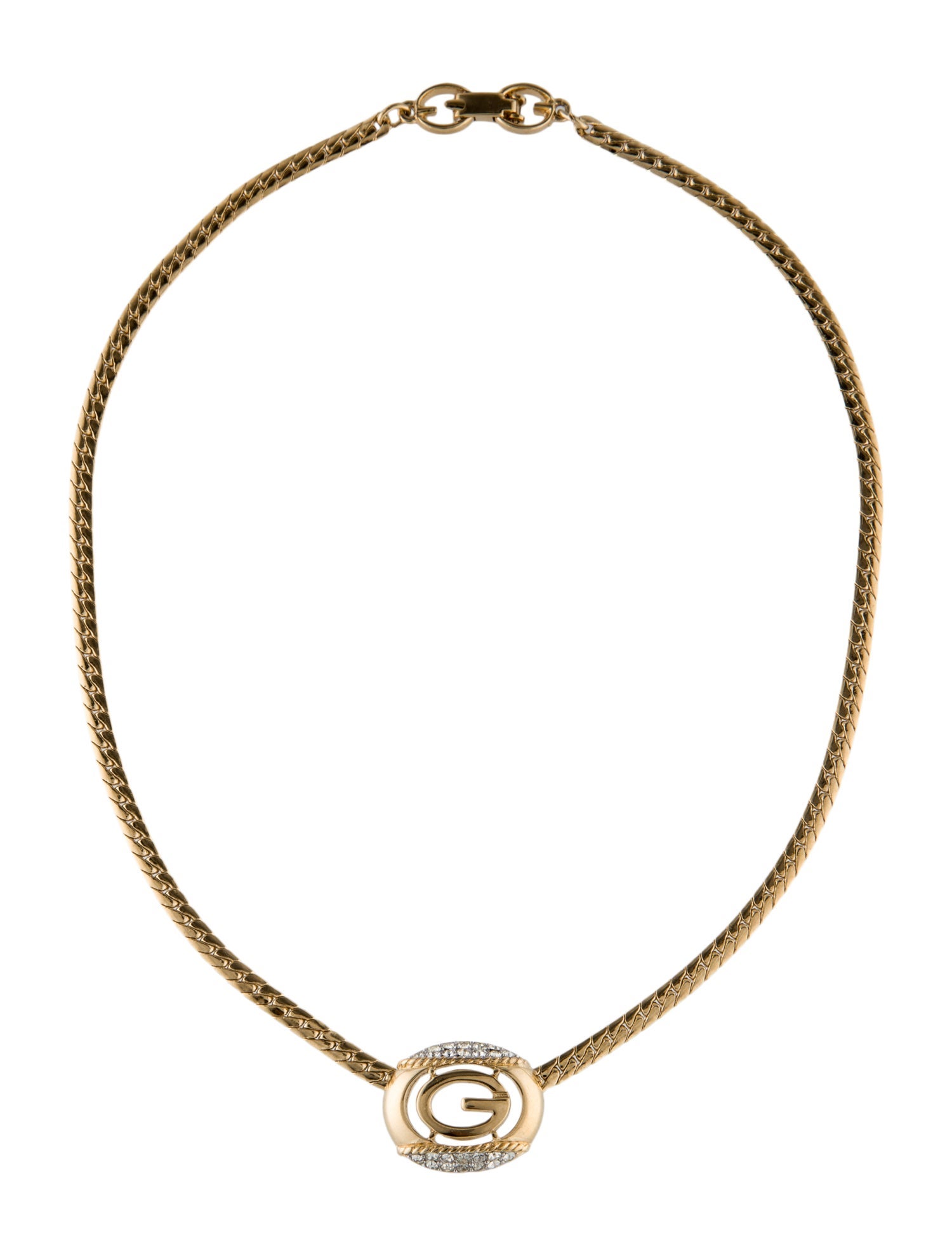 Givenchy Crystal G Pendant Necklace