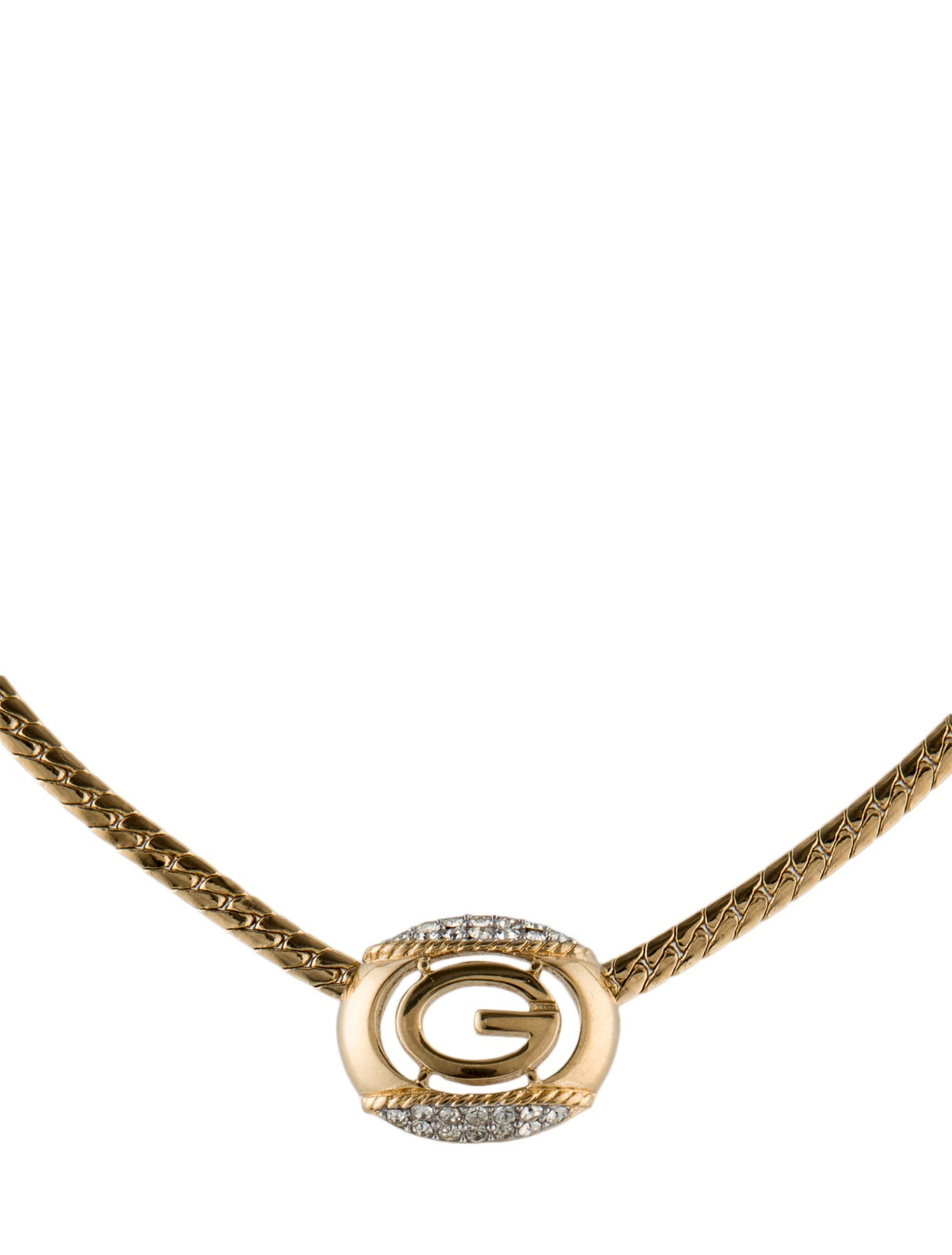 Givenchy Crystal G Pendant Necklace