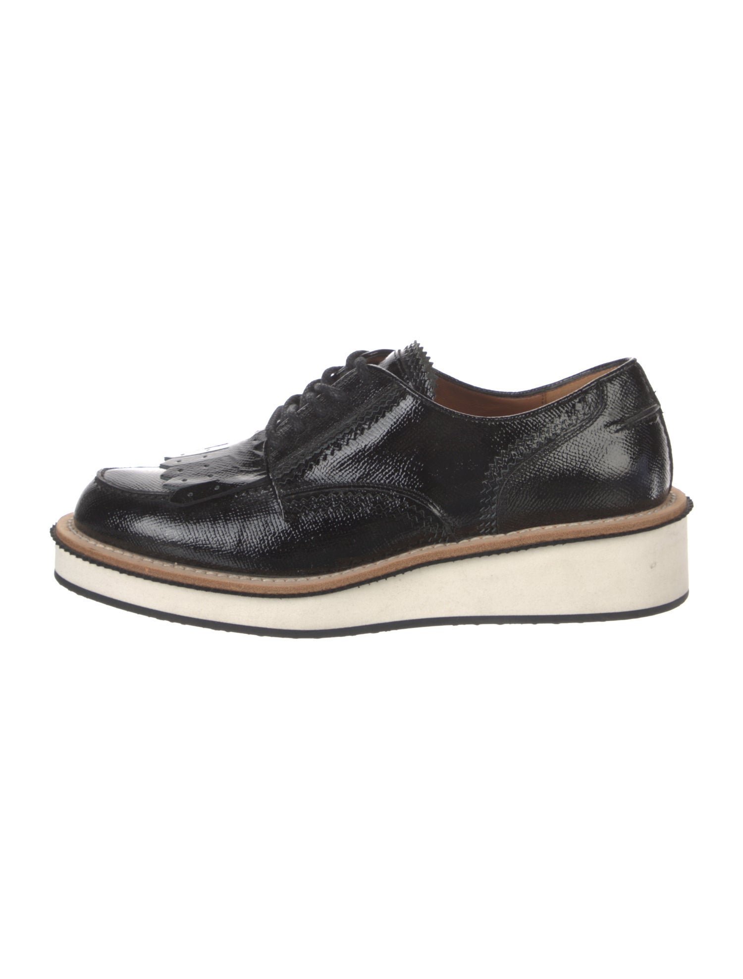 Givenchy Patent Leather Fringe Trim Accent Oxfords