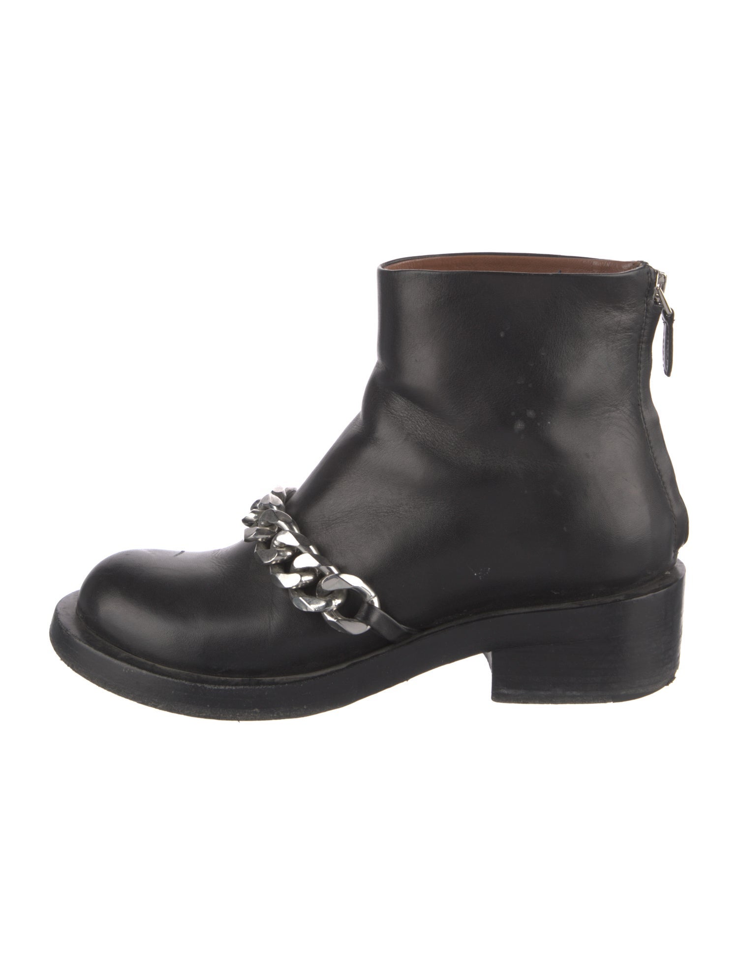 Givenchy Leather Chain-Link Accents Combat Boots