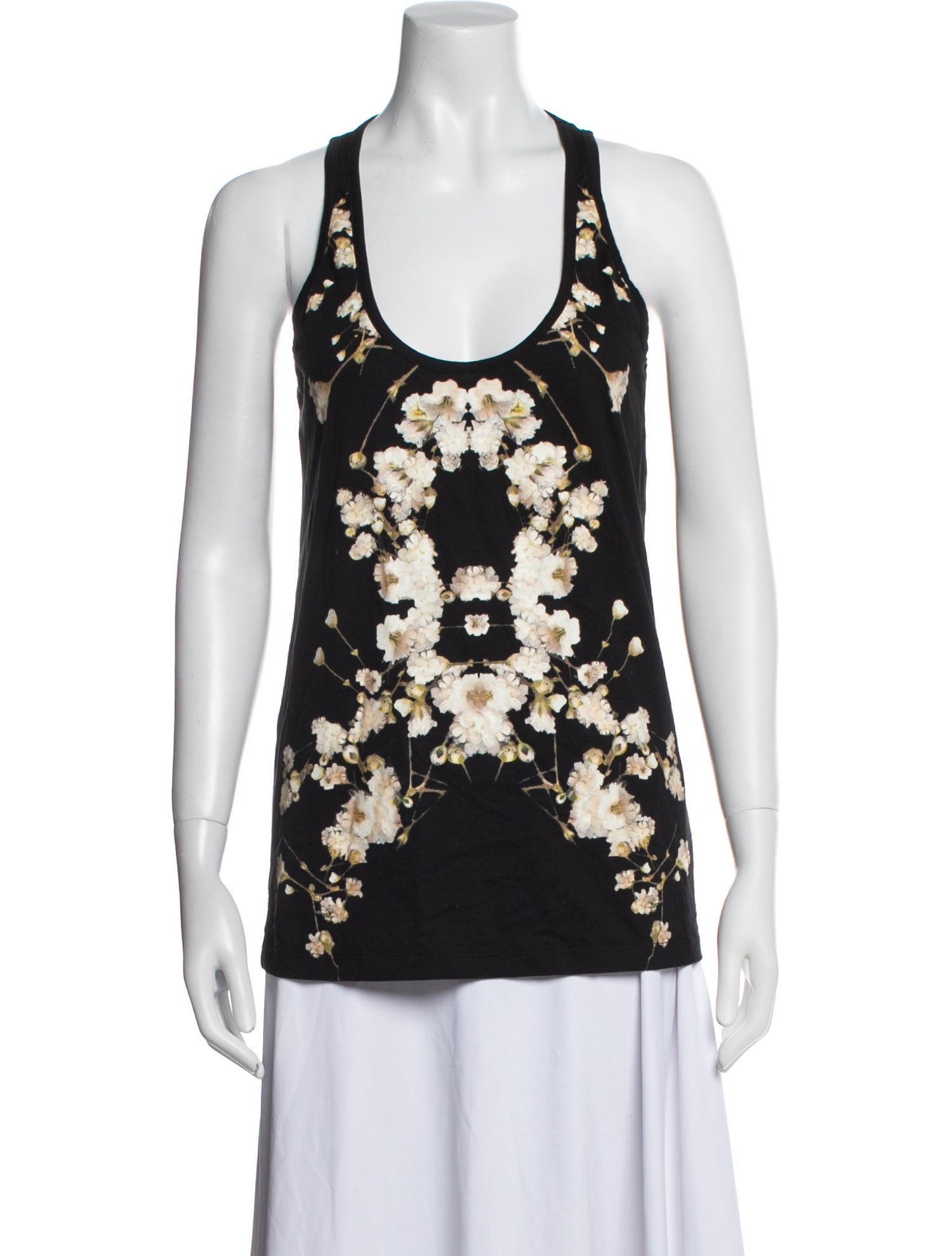 Givenchy Floral Print Scoop Neck Top