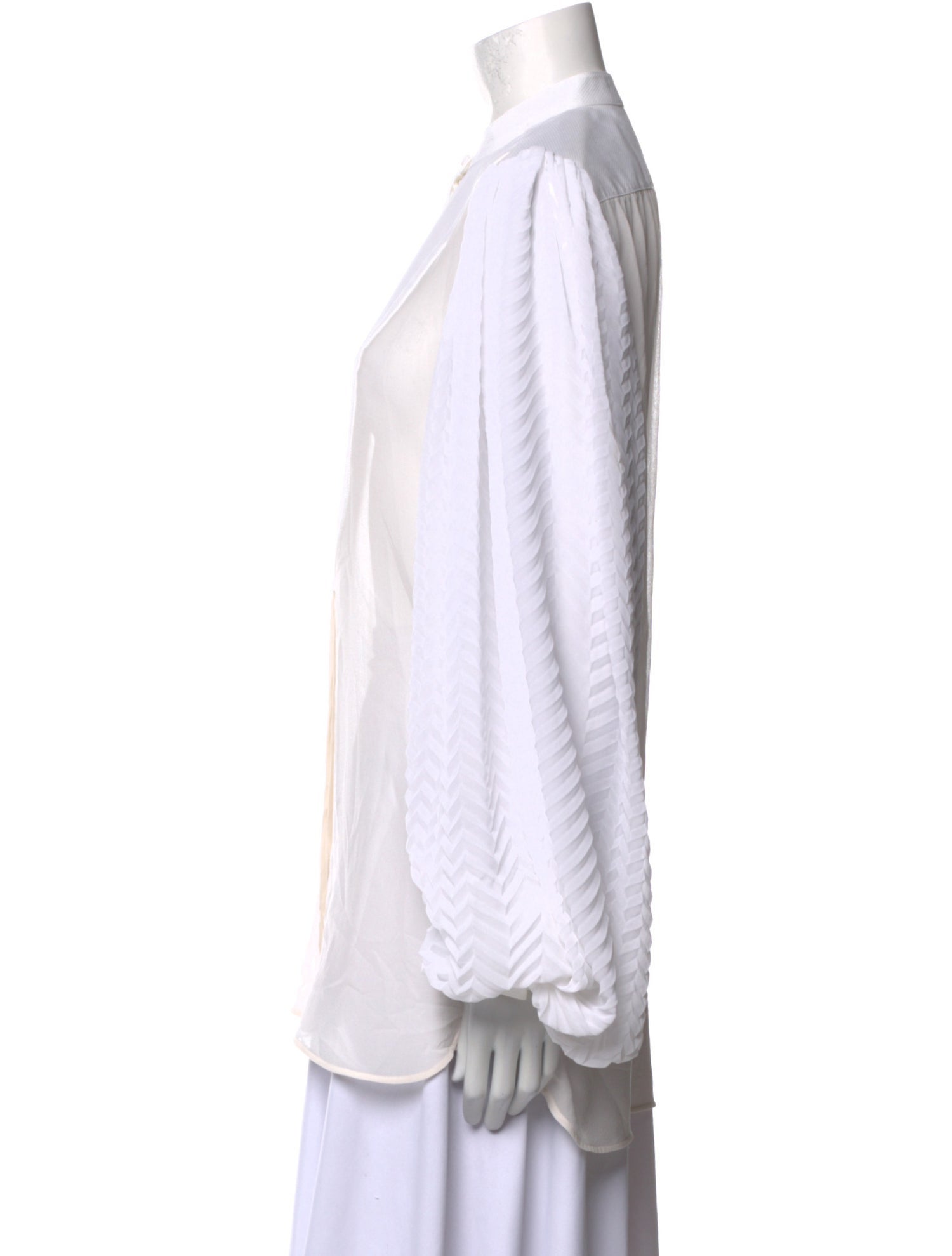 Givenchy Silk Mock Neck Button-Up Top