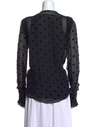 Givenchy Silk Polka Dot Print Button-Up Top